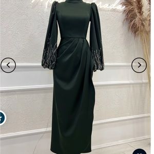 NWT Forest green embellished gown